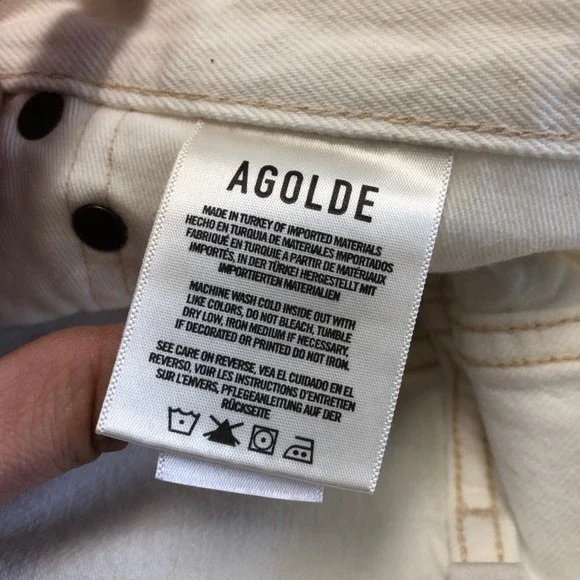 Agolde Parker Jean Shorts Womens 26 2 White Denim Cutoff Distressed Festival - Picture 9 of 10